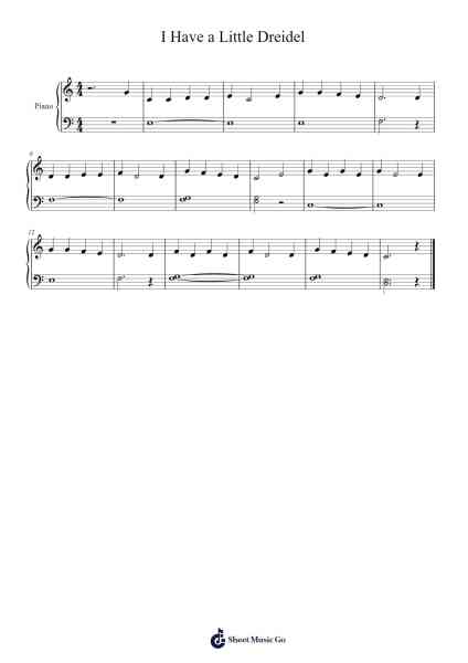 I Have a Little Dreidel Sheet Music by Misc Traditional-Arr.Mollwalsh Dinions