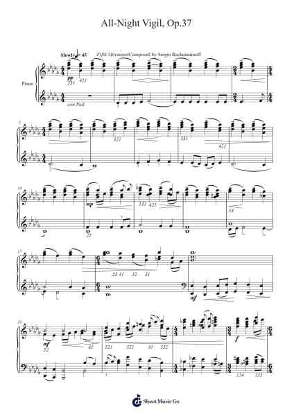 All-Night Vigil, Op. 37 Sheet Music by Sergei Rachmaninoff-Arr.Maudky Clairebey