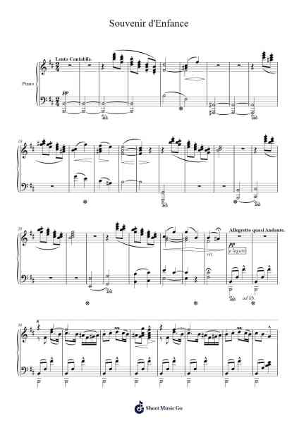 Souvenir d'Enfance Sheet Music by Modest Mussorgsky-Arr.Kepnia Lilbohm