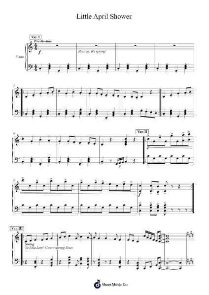 Little April Shower Sheet Music by Frank Churchill-Arr.Gosnix