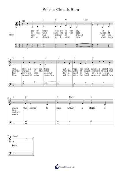When a Child Is Born Sheet Music by Johnny Mathis-Arr.Lewcar