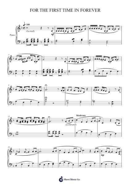 FOR THE FIRST TIME IN FOREVER Sheet Music by Jacob Lea-Arr.Alsriah