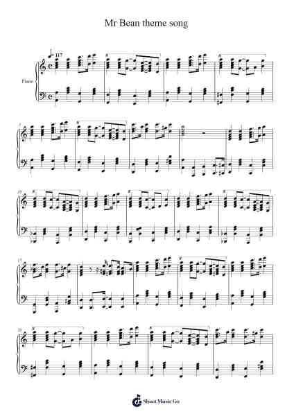 Mr Bean theme song Sheet Music by Howard Goodall-Arr.Corrie
