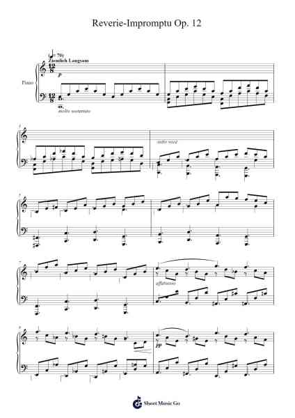 Reverie-Impromptu Op. 12 Sheet Music by Chertroy-Arr.Gunsea Holmesbob