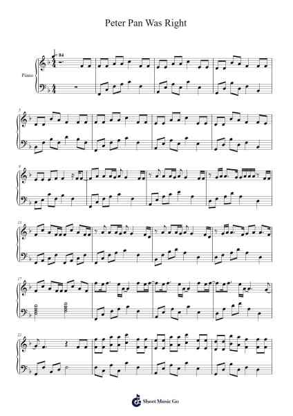 Peter Pan Was Right Sheet Music by Anson Seabra-Arr.Saxel