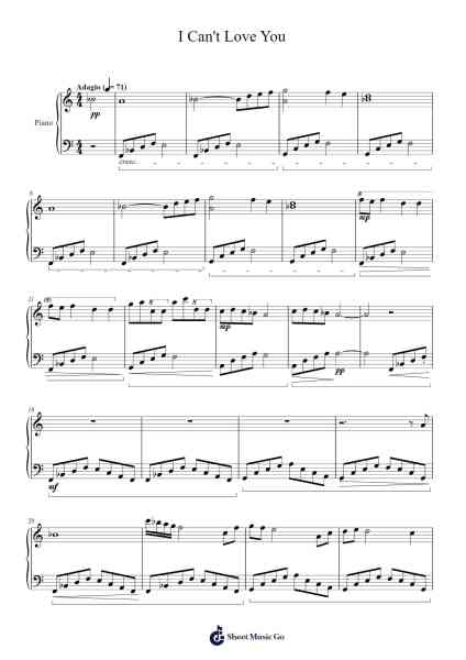 Nocturne, Op. 33 "I Can't Love You" Sheet Music by O'Neilsham-Arr.Gwenje Cookmike