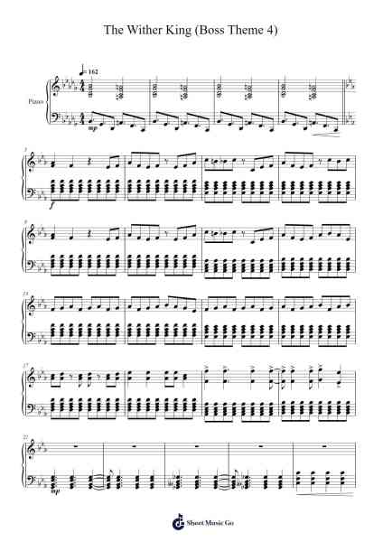 The Wither King (Boss Theme 4) Sheet Music by ShinkoNet-Arr.Hodggrote Yvescole