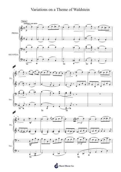 Variations on a Theme of Waldstein, WoO. 67 Sheet Music by Ludwig van Beethoven-Arr.Gralvis