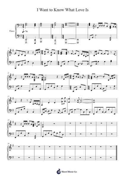 I Want to Know What Love Is Sheet Music by Foreigner-Arr.Chloekeats