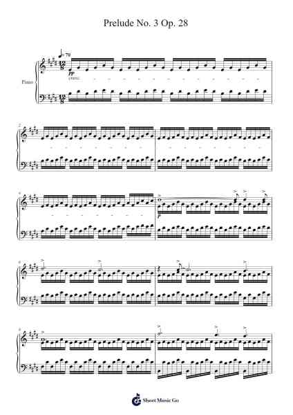 Prelude No. 3 in G Major, Op. 28 Sheet Music by ...etc...-Arr.Simpnence