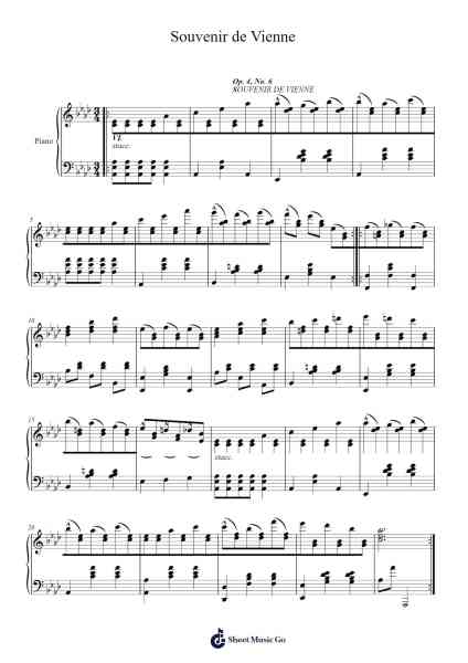 Souvenir de Vienne, Op. 4, No. 6 Sheet Music by Sigismond Thalberg-Arr.Ukuk Behill