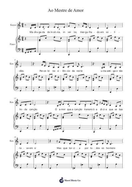 Ao Mestre de Amor Sheet Music by Ricardo Santos-Arr.Jebois Hudlap