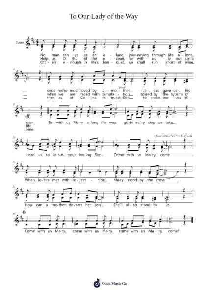 To Our Lady of the Way Sheet Music by Mario Nazareth-Arr.Brumaud