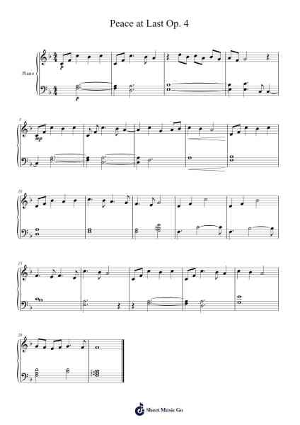 Peace at Last Op. 4 Sheet Music by Dominique Coppella-Arr.Calbrown Yertate