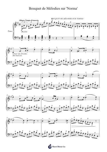 Bouquet de Mélodies sur 'Norma' Sheet Music by R. P. Cramer-Arr.Kathtta