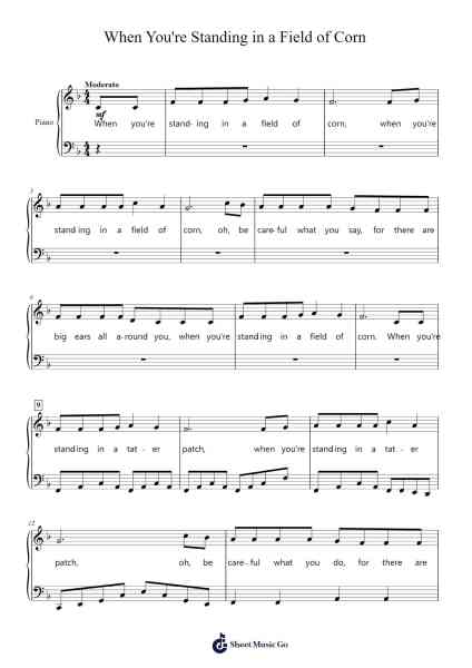 When You're Standing in a Field of Corn Sheet Music by Misc Traditional-Arr.Popgram Migcky