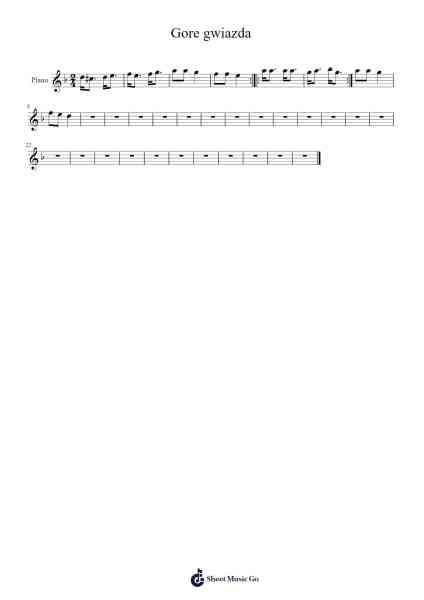 Gore gwiazda Ноты для фортепиано от Nella Szrubarz-Arr.Hobjeames