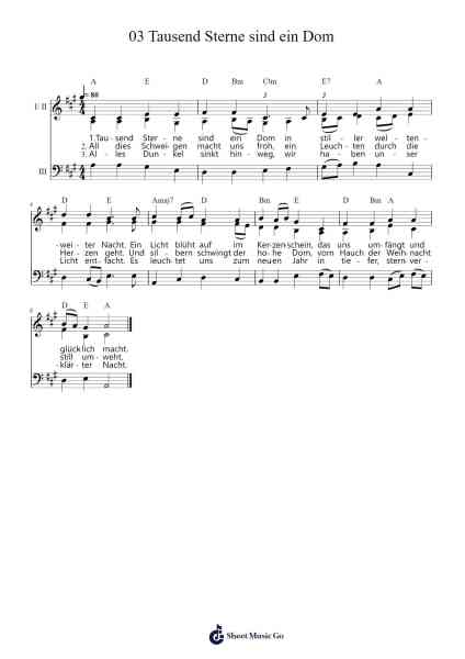 Tausend Sterne sind ein Dom Sheet Music by Siegfried Köhler-Arr.Dukim