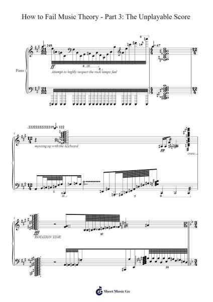 How to fail music theory - part 3: The Unplayable Score Sheet Music by Wagway Brookchloe-Arr.Charalph