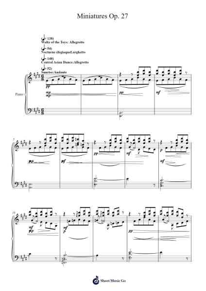 Miniatures Op. 27 Sheet Music by hazim-azlan-Arr.Graycie Scob