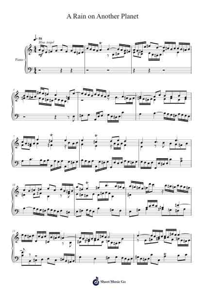 A Rain on Another Planet Sheet Music by Toursbur-Arr.Huttling Blithebelle