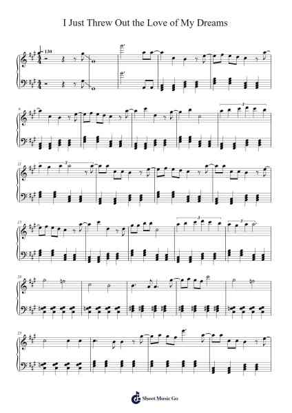 I Just Threw Out the Love of My Dreams Sheet Music by Unknown author-Arr.Hooters Xenie