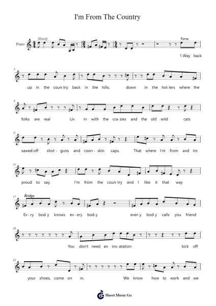 I'm From The Country Sheet Music by Tracy Byrd-Arr.Beardfaithe Kirkbia