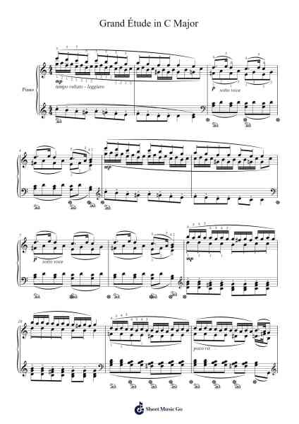 Grand Étude in C Major Sheet Music by Yon...-Arr.Fowcoln