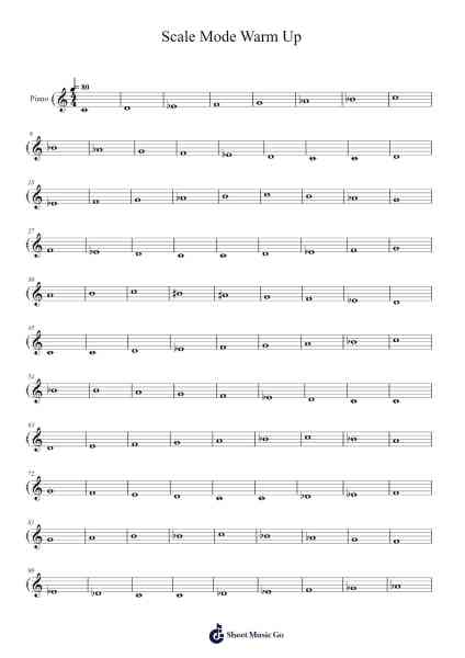 Scale Mode Warm Up Sheet Music by Juddbins Pealer-Arr.Bairddict Sasback