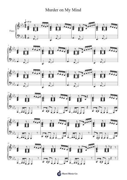 Murder on My Mind Sheet Music by Mahito Yokota/Koji Kondo-Arr.Bclark