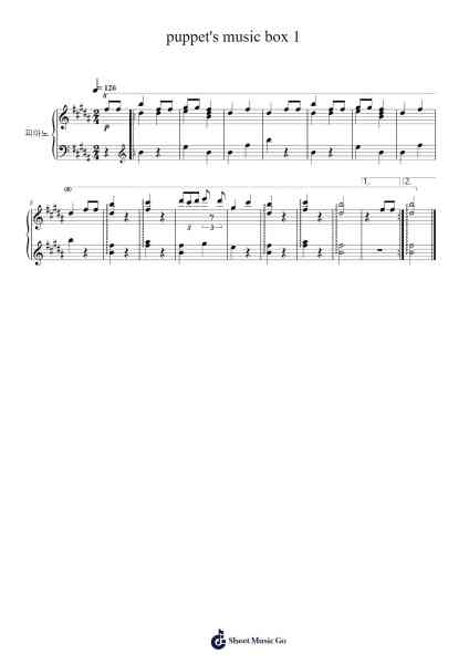 Puppet's Music Box 1 Sheet Music by Henry Clay Work-Arr.Davexy Tykins