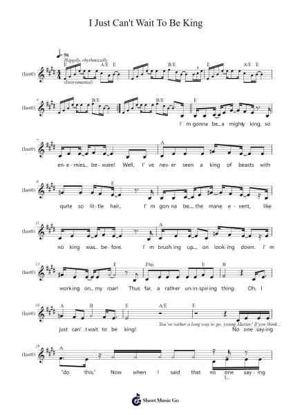 I Just Can't Wait To Be King Sheet Music by Elton John-Arr.Osgrey Flowersor