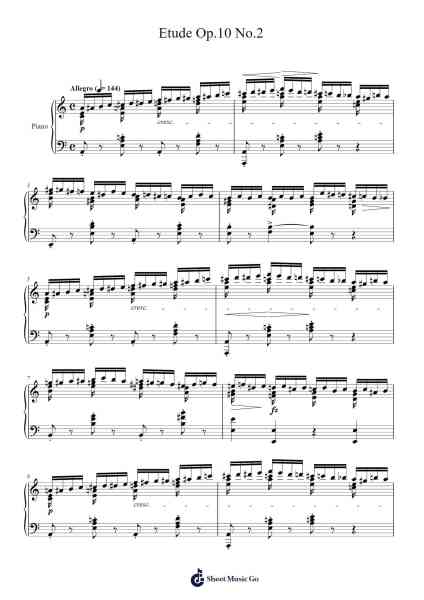 Etude Op. 10 No. 2 Sheet Music by Frédéric Chopin-Arr.Chandys Jehan