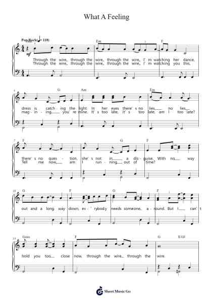 What A Feeling Sheet Music by One Direction-Arr.Camilbeard