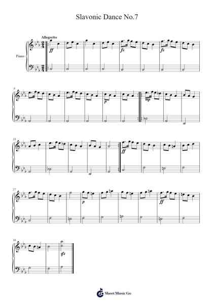 Slavonic Dance No. 7 in C Minor, Op. 46 Sheet Music by Antonín Dvořák-Arr.Toyngreg