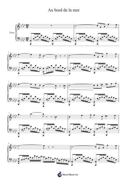 Au bord de la mer Sheet Music by Henri Cellot-Arr.Cookelus