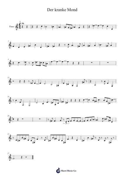 Der kranke Mond Sheet Music by Arnold Schoenberg-Arr.Aslan Wordford
