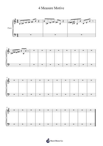 4 Measure Motive Sheet Music by Coyes Broadthew-Arr.Totience Queesom