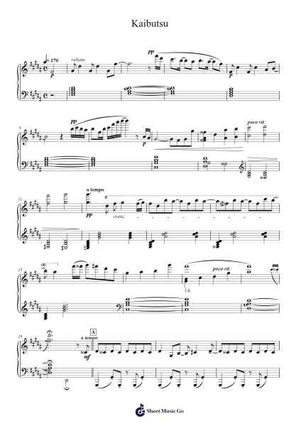 Kaibutsu Ноты для фортепиано от YOASOBI-Arr.Markthur