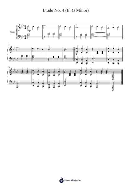Etude No. 4 in G Minor Sheet Music by Quinruth-Arr.Campleign Eli
