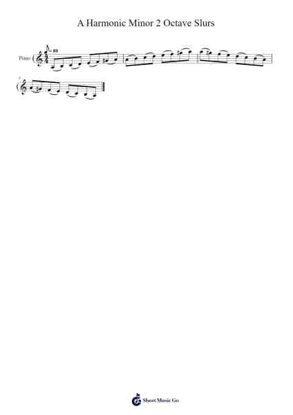 A Harmonic Minor 2 Octave Slurs Sheet Music by GracenoteAcademy-Arr.Kingrell