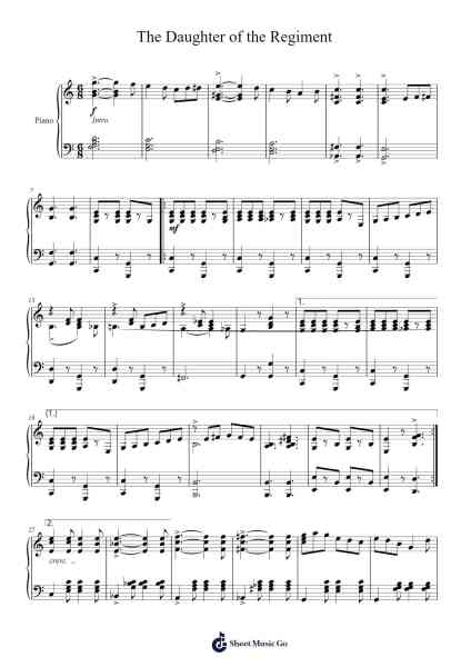 The Daughter of the Regiment Sheet Music by Louise V. Gustin-Arr.Abters Bloomsteele