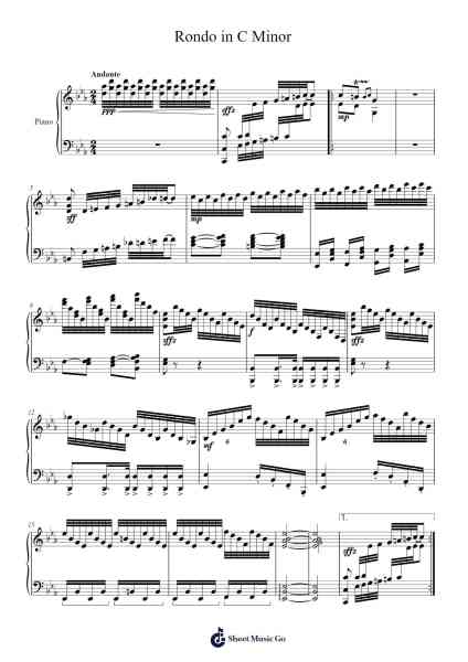 Rondo in C Minor Sheet Music by Hayreed Toutment-Arr.Thomgreg