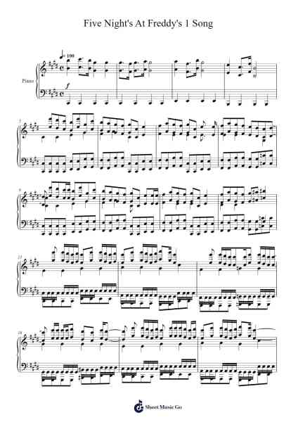 Five Night's At Freddy's 1 Song Sheet Music by The Living Tombstone-Arr.Steyule Lanceac