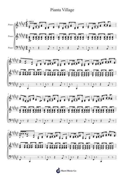 Pianta Village Sheet Music by Koji Kondo-Arr.Anolds