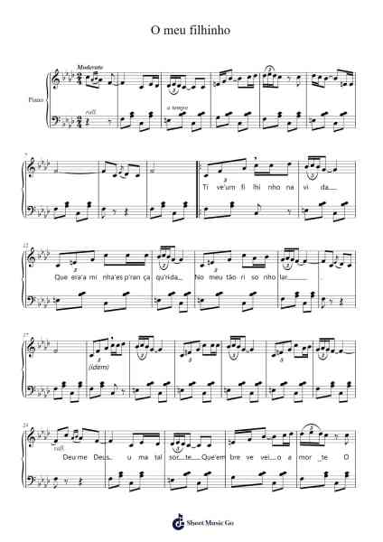 O meu filhinho Sheet Music by Ercília Costa-Arr.Wildmore Fitchfinn