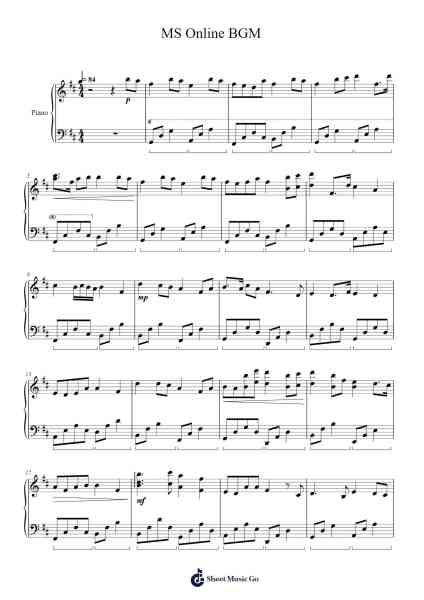 MS Online BGM Sheet Music by WaSing LEE-Arr.Sailshead Verborn