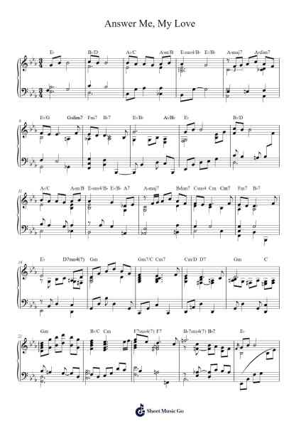 Answer Me, My Love Sheet Music by Daeyoun Kim-Arr.Diltess Cliffmaltz