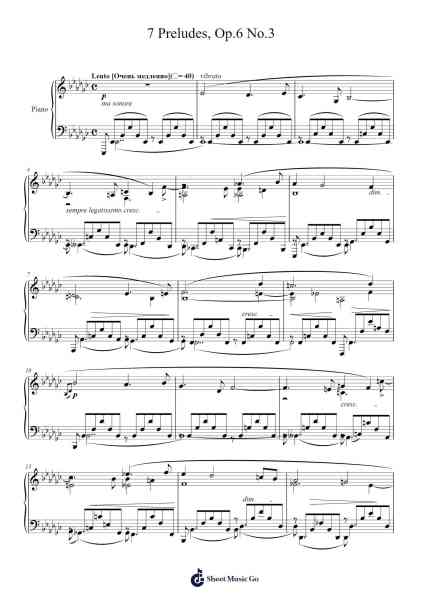 7 Preludes, Op. 6 No. 3 Sheet Music by Sergey Lyapunov-Arr.Inmark Ausbrooke