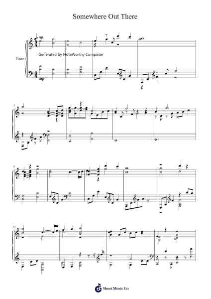 Somewhere Out There Sheet Music by -Arr.Blouis